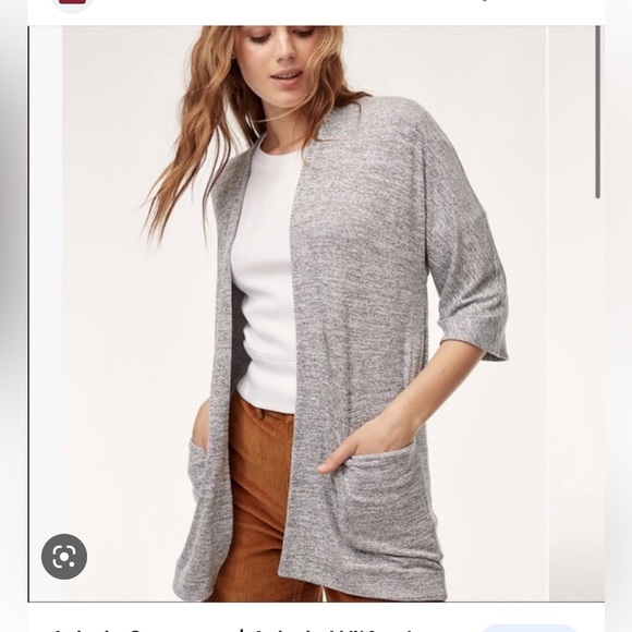 Aritzia Wilfred Free Zlata Grey Salt & Pepper Cardigan Size Small - Picture 1 of 5